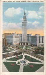 Public Square and Union Terminal Tower, Cleveland Postcard