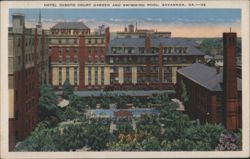 Hotel DeSoto Court Garden and Swimming Pool Postcard