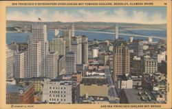 San Francisco Skyscrapers & Bay Bridge View towards Oakland Postcard