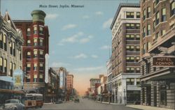 Main Street, Joplin, MO with Hotel Connor & Keystone Postcard