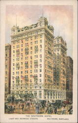 The Southern Hotel, Light and Redwood Streets Postcard