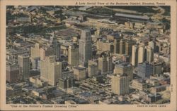 Aerial View Business District, Houston, Texas Postcard