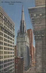Chicago Temple Building, Skyscraper Church, Clark and Washington Sts. Postcard
