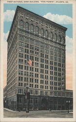 First National Bank Building, "Five Points", Atlanta, GA Postcard