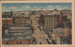 Main Street Looking North, Butte, Mont. Postcard