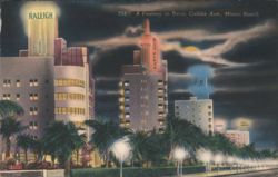 A Fantasy in Neon, Collins Ave., Miami Beach Postcard