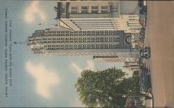 Capitol Avenue, Masonic Temple, Olds Tower & Hotel Postcard