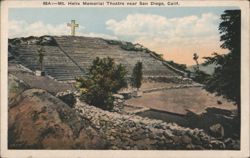 Mt. Helix Memorial Theatre near San Diego, CA Postcard
