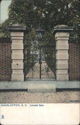 Charleston Colonial Gate, Judge Simonton Home Iron Work Postcard