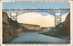 Twin Falls-Jerome Bridge over Snake River, Twin Falls, ID Postcard