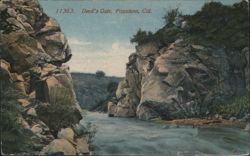 Devil's Gate, Rocky Gorge with Water, Pasadena, CA Postcard
