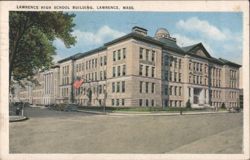 Lawrence High School Building Postcard