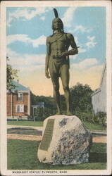 Massasoit Statue, Plymouth, MA Postcard