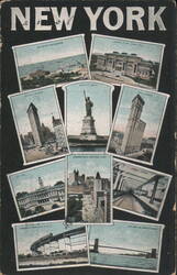 NEW YORK City Landmarks Collage Postcard