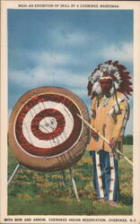 Cherokee Marksman with Bow and Arrow, NC Postcard