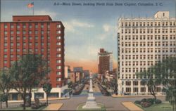 Main Street, looking North from State Capitol Postcard