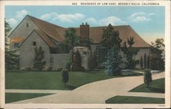 Residence of Lew Cody, Beverly Hills Postcard