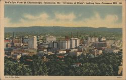 Chattanooga, TN Bird's-Eye View, "Dynamo of Dixie" Postcard