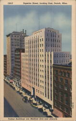 Superior Street, Looking East, Medical Arts & Alworth Buildings Postcard