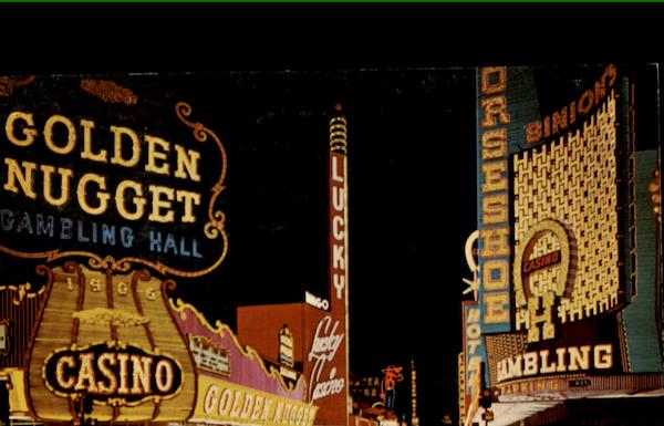 Nigh View Looking West On Fremont Street Las Vegas Nevada