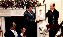President Reagan Honored 32 Members Of Baseball's Hall Of Fame Postcard