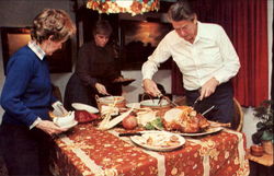 Ronald Reagan Carves Thanksgiving Turkey Ronald Reagan Carves Thanksgiving Turkey