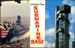 Greetings From Submarine Base Postcard