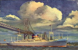 Dramatic Sky and Ship Postcard
