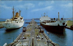 Gatun Locks Panama Canal Boats, Ships Postcard Postcard