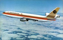 Continental DC-10 Aircraft Postcard Postcard