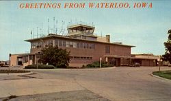 Greetings from Waterloo Iowa Aircraft Postcard Postcard