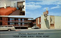 Olympic Apartment Motel, 195 West 2nd Street Postcard