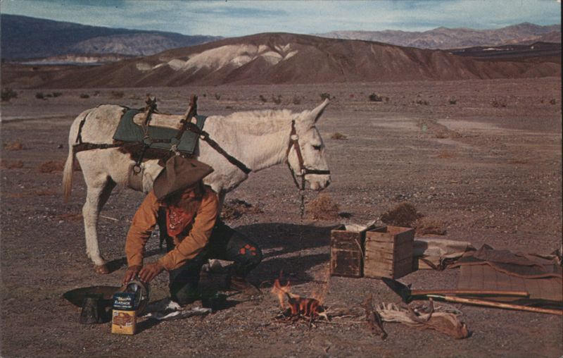 Prospector's Camp, Making Flap Jacks with Burro Merle Porter
