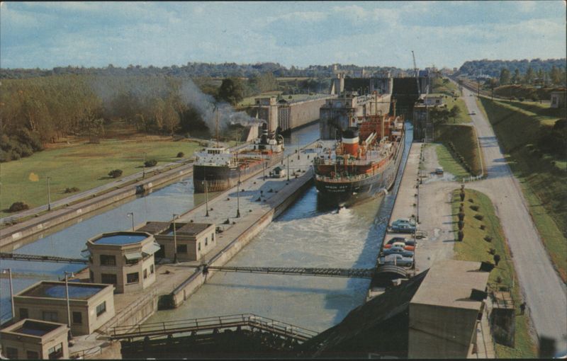 Twin Flight Locks, Welland Ship Canal, St. Lawrence Seaway Thorold ON Canada
