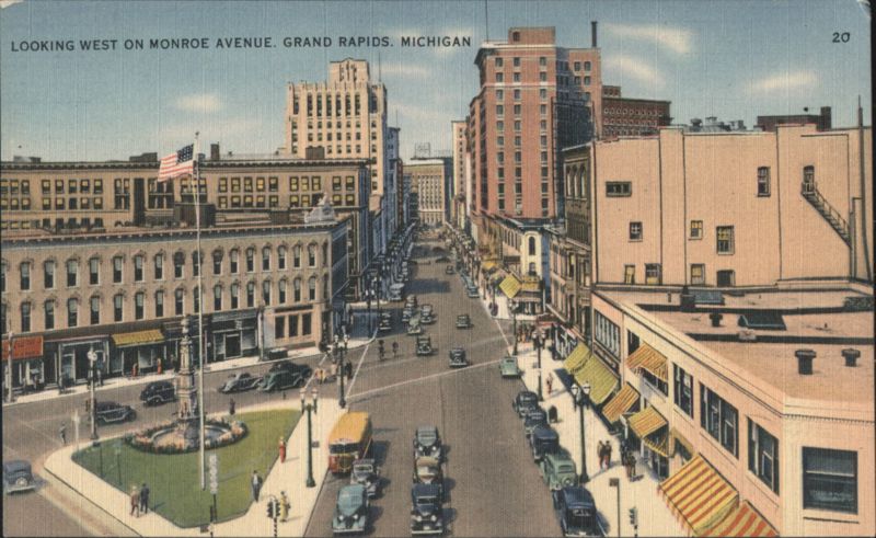 Looking West on Monroe Avenue, Grand Rapids, MI Michigan