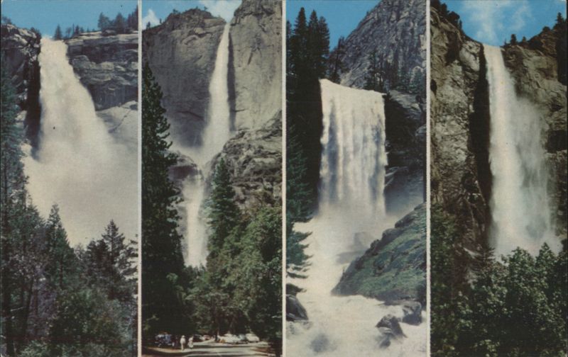 Yosemite National Park The Four Falls: Nevada, Yosemite, Vernal, Bridal Veil California
