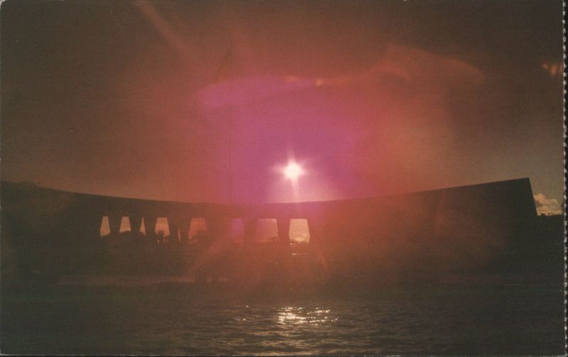 Sunset Over USS Arizona Memorial Pearl Harbor Hawaii