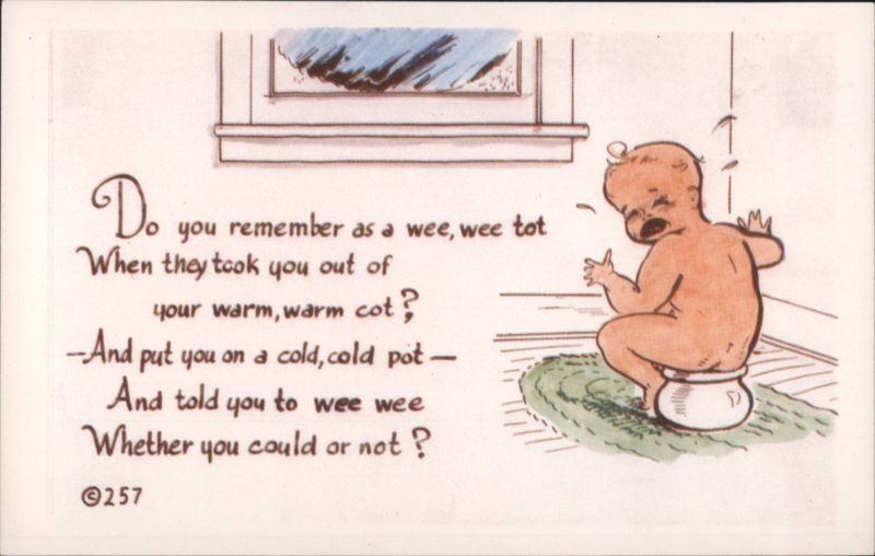 Wee Wee Tot Potty Training Poem Comic Card Comic, Funny