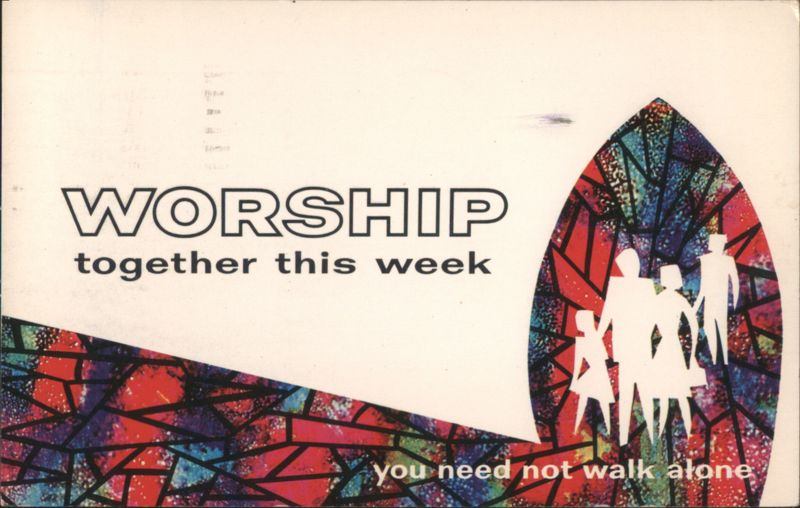 Worship Together, Stained Glass Art, People Silhouettes