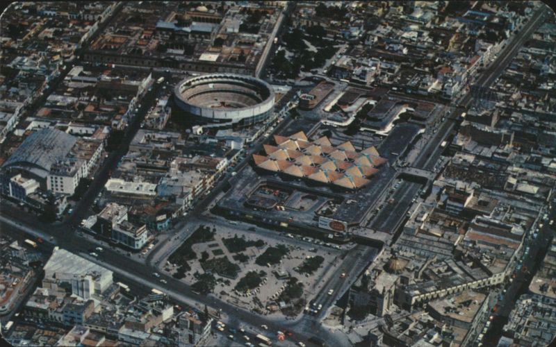 Aerial View of Liberty Market, Bullfight Ring & Cabañas Hospice Guadalajara Mexico