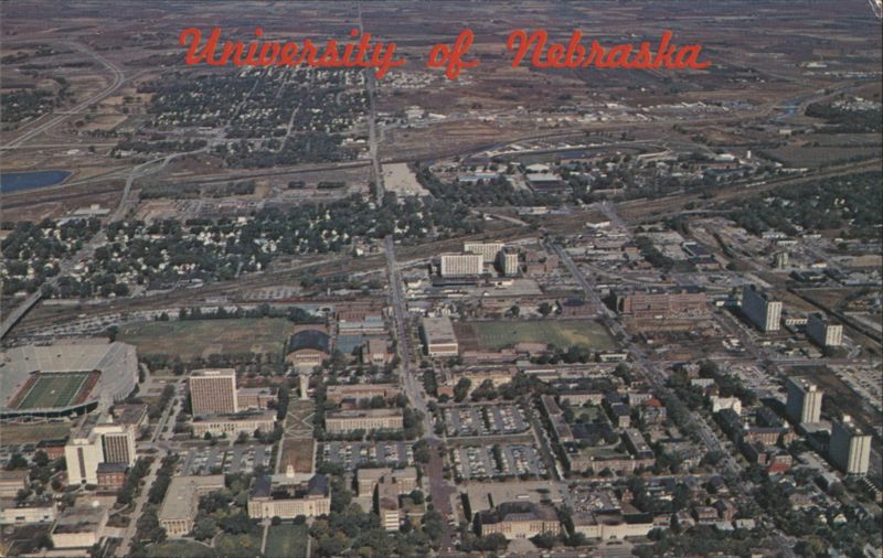 University of Nebraska Campus Aerial View Lincoln