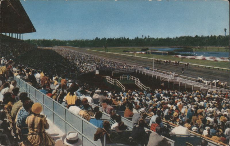 Hollywood Park Grandstand, Race Track & Infield Lakes Inglewood California