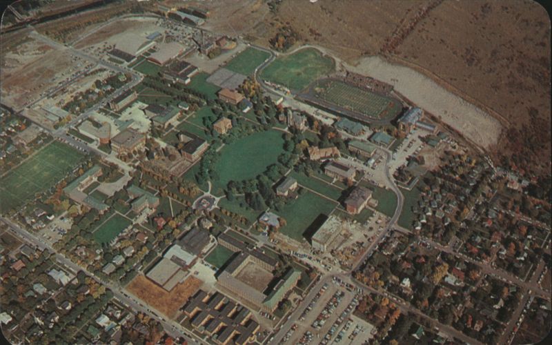 Montana State University Aerial View Campus Oval Missoula