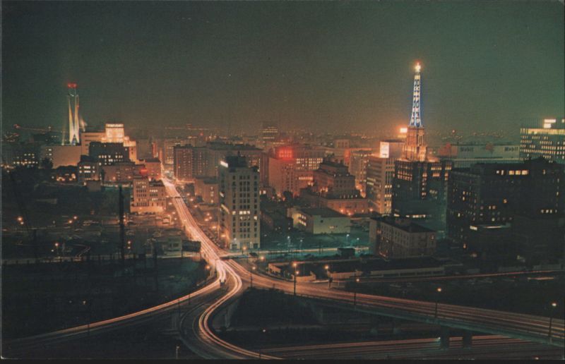 Downtown Los Angeles Night View from Union Oil Building California