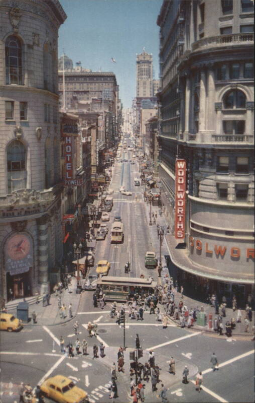 Powell at Market Street, Showing Turntable, San Francisco California