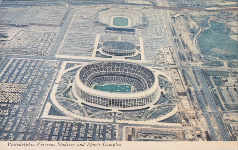Philadelphia Veterans Stadium and Sports Complex Aerial Pennsylvania