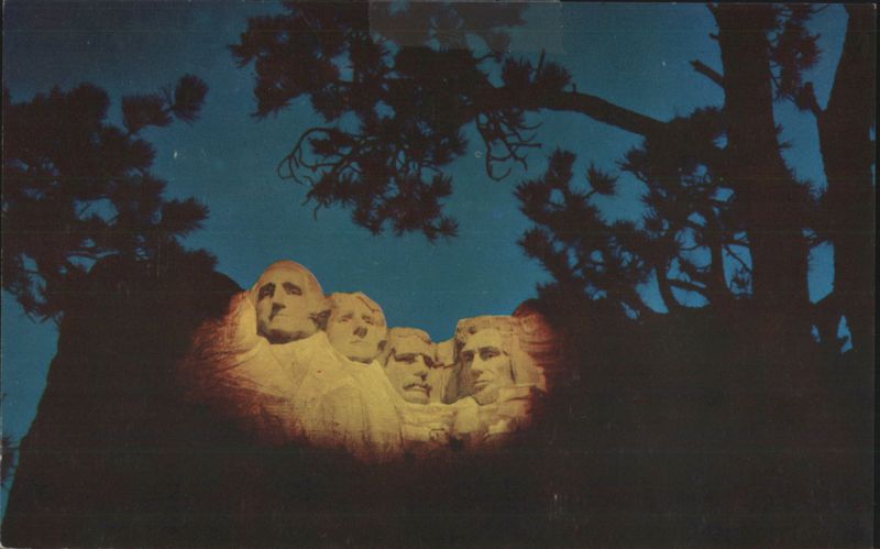 Mt. Rushmore National Memorial Night Illumination Keystone South Dakota