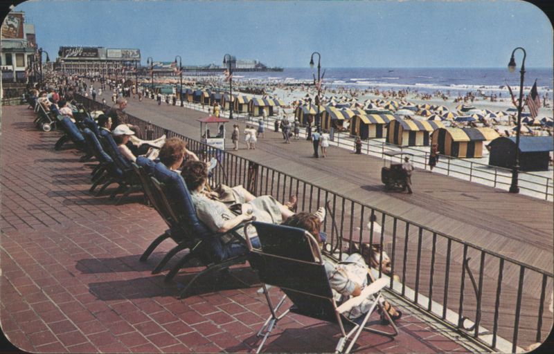 Atlantic City Boardwalk & Beach from Marlborough-Blenheim Sundeck New Jersey