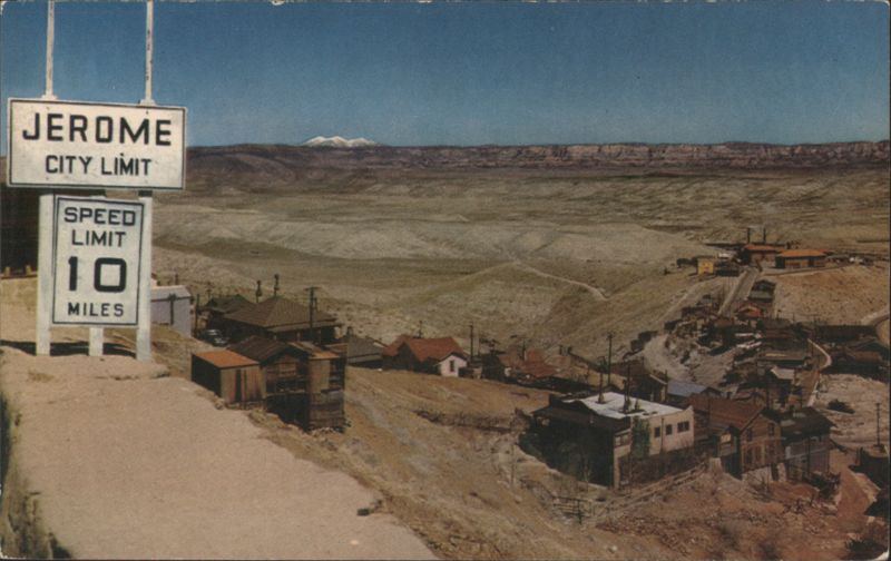 Jerome City Limit, Speed Limit 10 Miles, Arizona Carlos Elmer