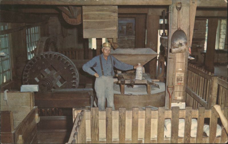 Historic Hamer's Mill Interior, Spring Mill State Park Mitchell Indiana